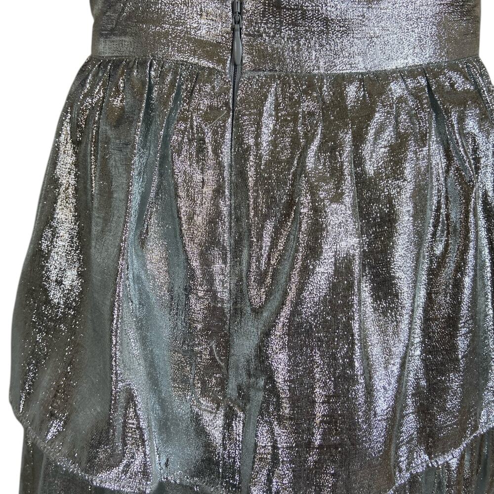 NWT Antonio Melani x Born on Fifth Aurelia Metallic Tiered Ruffle Skirt - Picture 8 of 10
